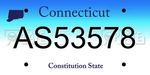 AS53578 Connecticut License Plate