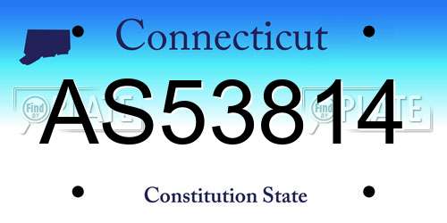 AS53814 Connecticut License Plate