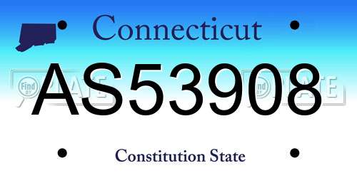 AS53908 Connecticut License Plate