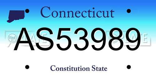 AS53989 Connecticut License Plate