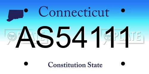 AS54111 Connecticut License Plate