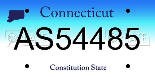 AS54485 Connecticut License Plate