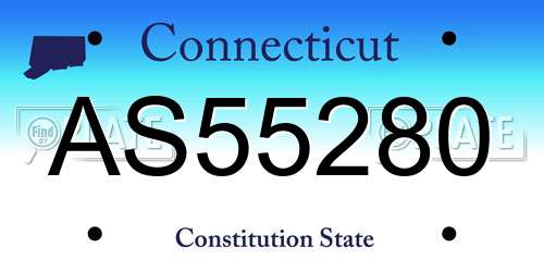 AS55280 Connecticut License Plate