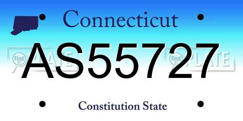 AS55727 Connecticut License Plate