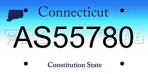 AS55780 Connecticut License Plate