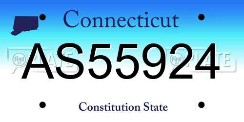 AS55924 Connecticut License Plate