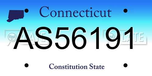 AS56191 Connecticut License Plate
