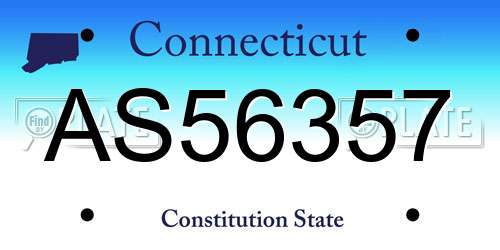 AS56357 Connecticut License Plate