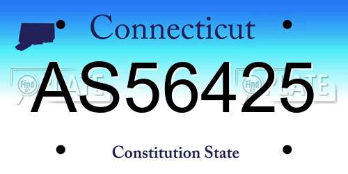AS56425 Connecticut License Plate