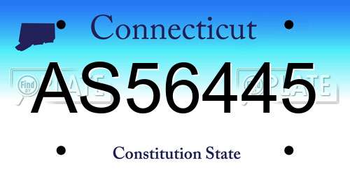 AS56445 Connecticut License Plate