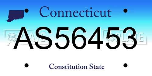 AS56453 Connecticut License Plate