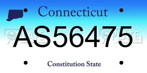 AS56475 Connecticut License Plate