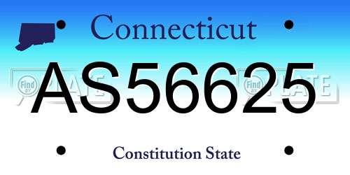 AS56625 Connecticut License Plate