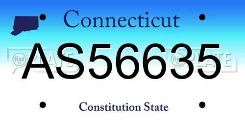 AS56635 Connecticut License Plate