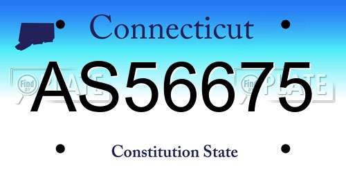 AS56675 Connecticut License Plate