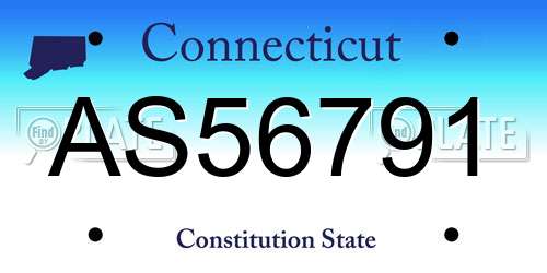 AS56791 Connecticut License Plate