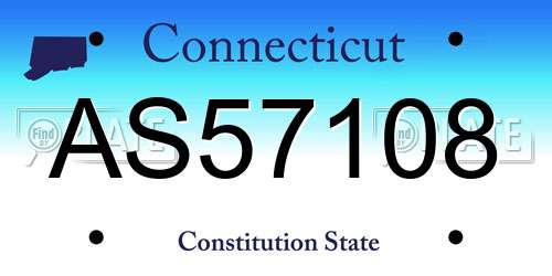 AS57108 Connecticut License Plate