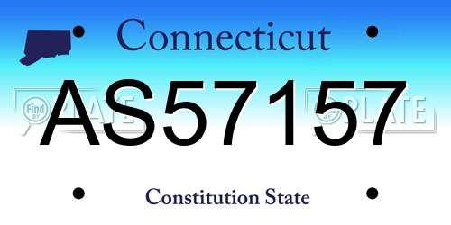 AS57157 Connecticut License Plate