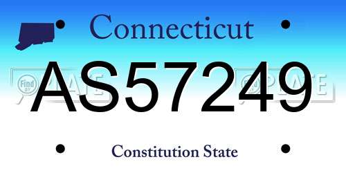 AS57249 Connecticut License Plate