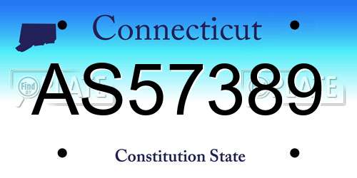 AS57389 Connecticut License Plate