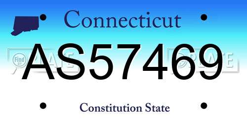 AS57469 Connecticut License Plate