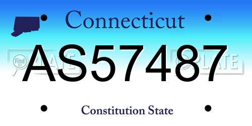 AS57487 Connecticut License Plate
