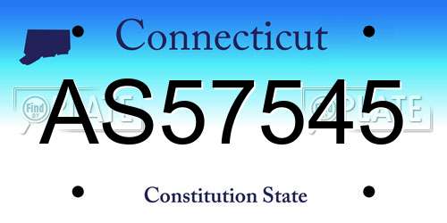AS57545 Connecticut License Plate