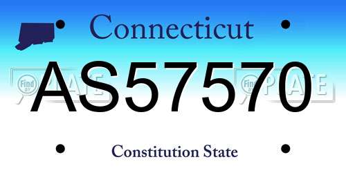 AS57570 Connecticut License Plate