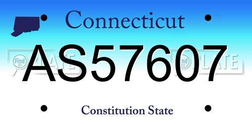AS57607 Connecticut License Plate