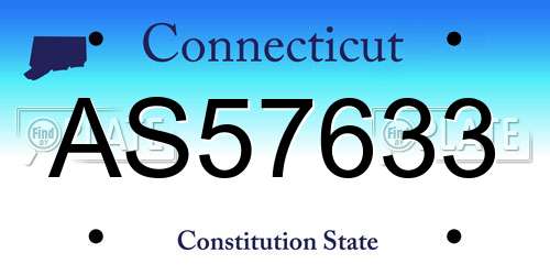 AS57633 Connecticut License Plate