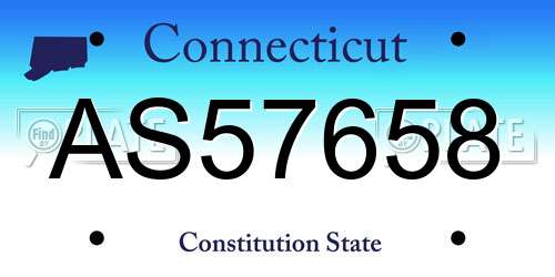 AS57658 Connecticut License Plate