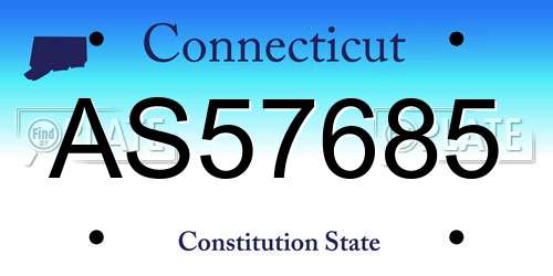 AS57685 Connecticut License Plate