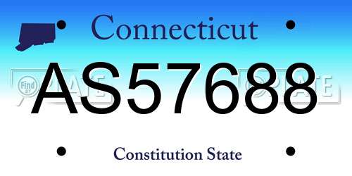 AS57688 Connecticut License Plate