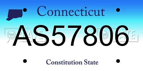 AS57806 Connecticut License Plate