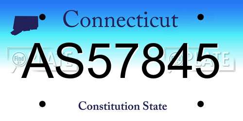AS57845 Connecticut License Plate