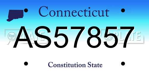 AS57857 Connecticut License Plate
