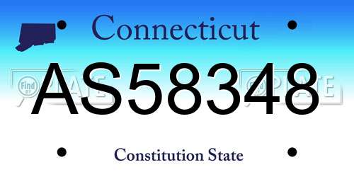 AS58348 Connecticut License Plate