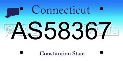 AS58367 Connecticut License Plate