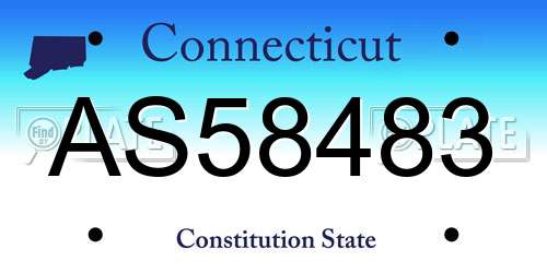 AS58483 Connecticut License Plate