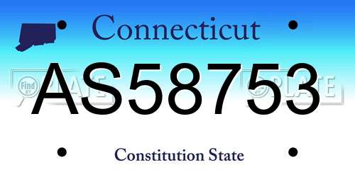AS58753 Connecticut License Plate