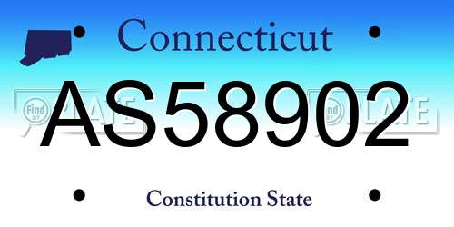 AS58902 Connecticut License Plate