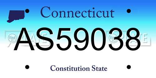 AS59038 Connecticut License Plate
