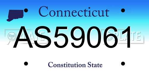 AS59061 Connecticut License Plate