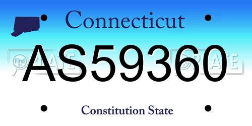 AS59360 Connecticut License Plate