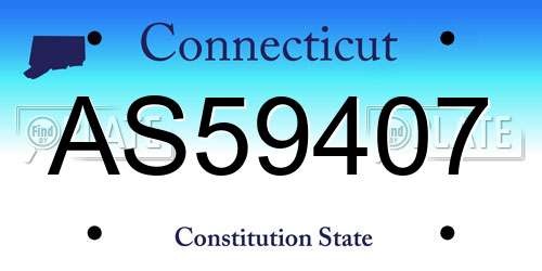 AS59407 Connecticut License Plate