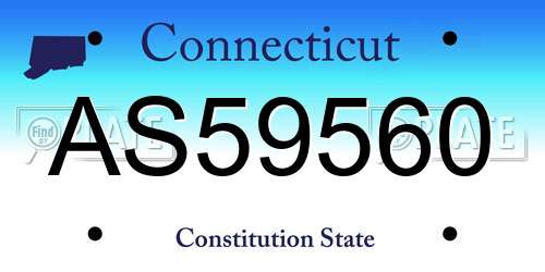 AS59560 Connecticut License Plate