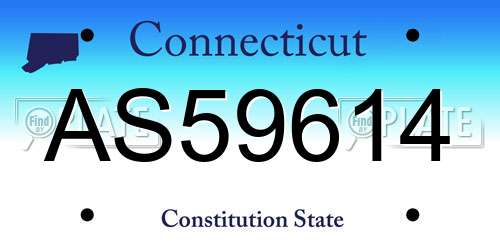 AS59614 Connecticut License Plate