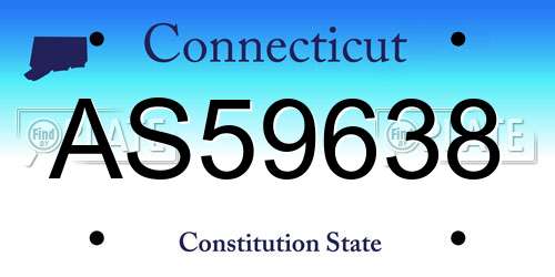 AS59638 Connecticut License Plate