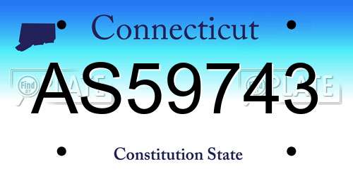 AS59743 Connecticut License Plate