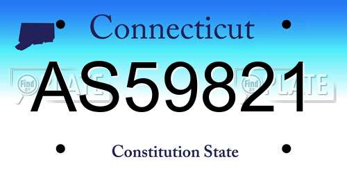 AS59821 Connecticut License Plate